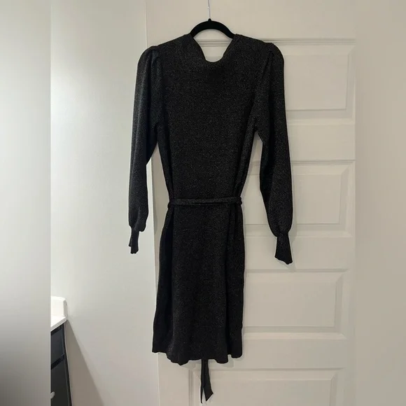 Calvin Klein | Dresses | Calvin Klein Winter Dress Blacksparkle Size Medium  | Poshmark